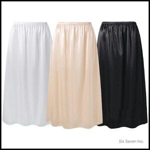 Silky Half Slip Set Elegant Minimal Chic A-Line Underskirt Dress Extender